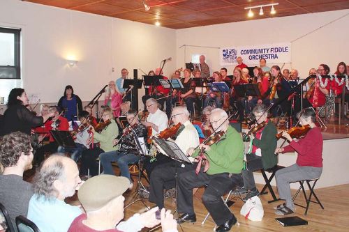 The Maberly Hall was filled with Christmas fiddle music Sunday after as the Blue Skies Fiddle Orchestra held its 19th annual Little Christmas concert. Photo/Craig Bakay